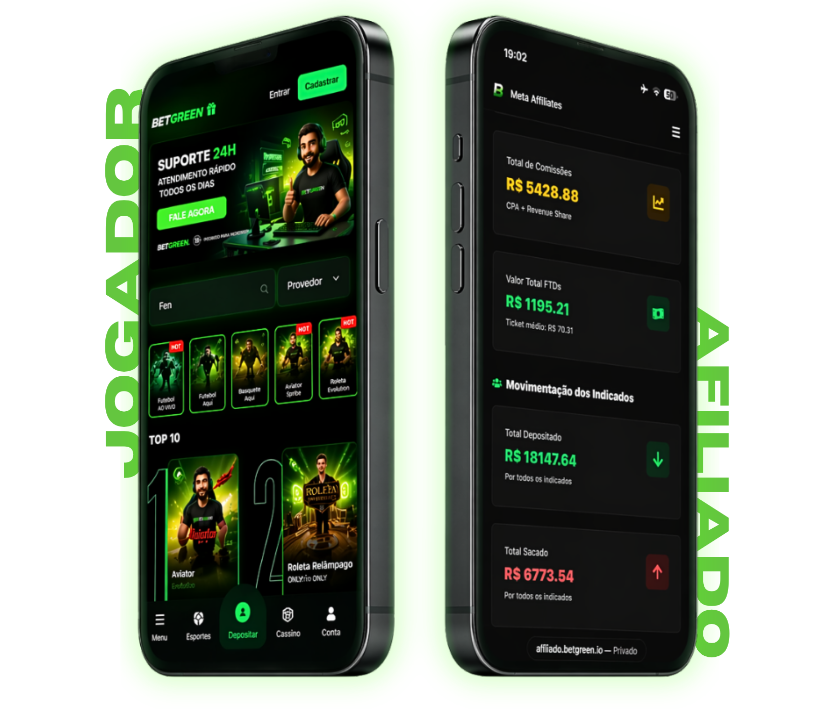 Layout intuitivo BetGreen